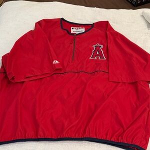 Angels Baseball Majestic Red Pullover with Logo
